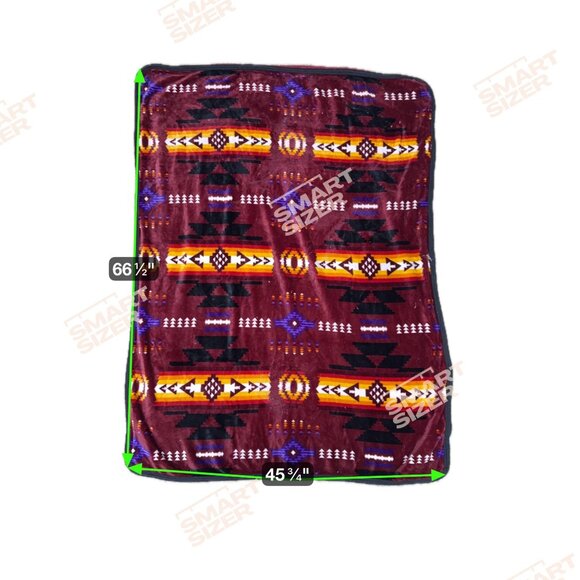 U Trendz Soft Knit Sherpa Throw Silk Touch Blanket Cozy Southwestern Design READ - Picture 7 of 7